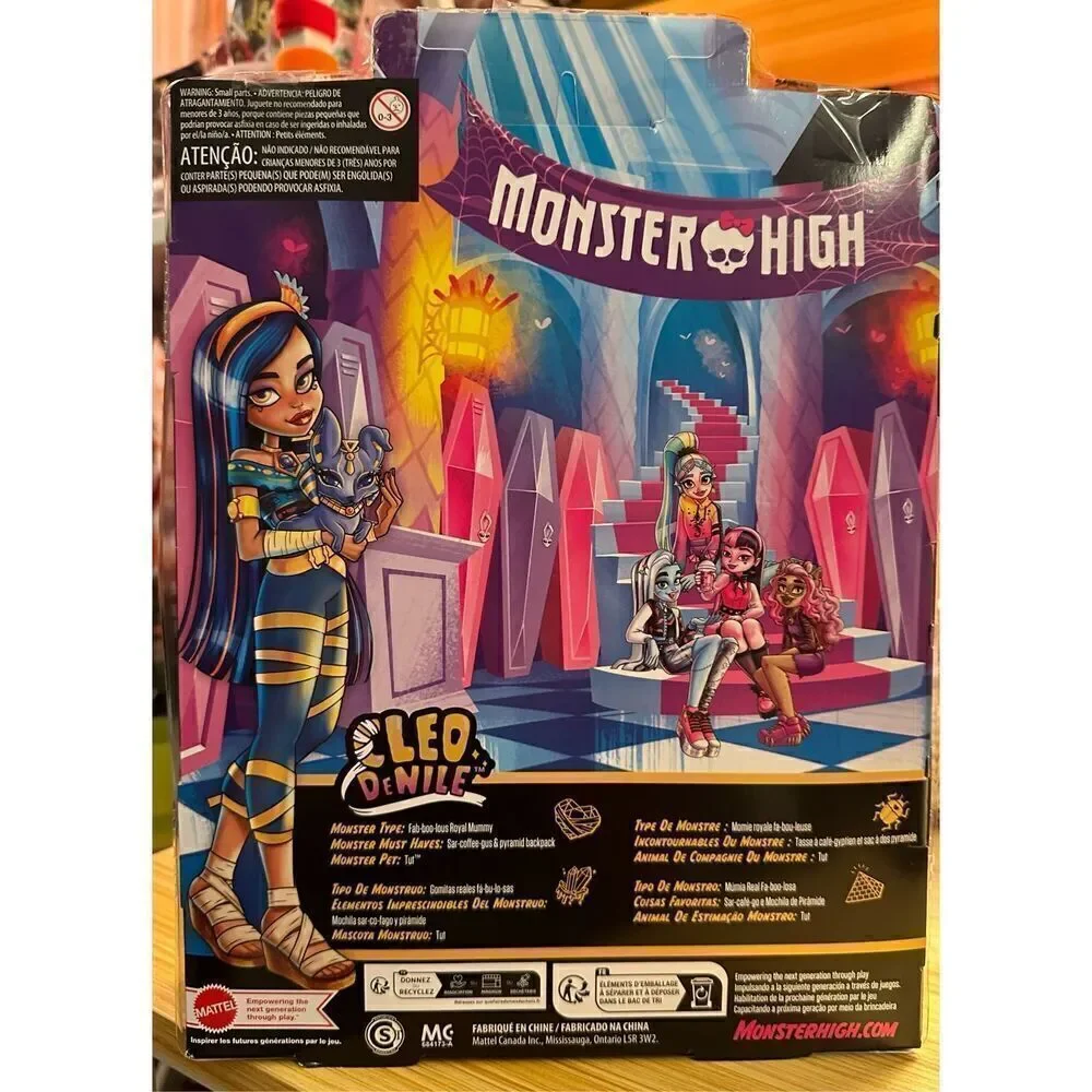 2022 Monster High Cleo DeNile Deluxe Set With Tut Cat Pet Doll New NIB